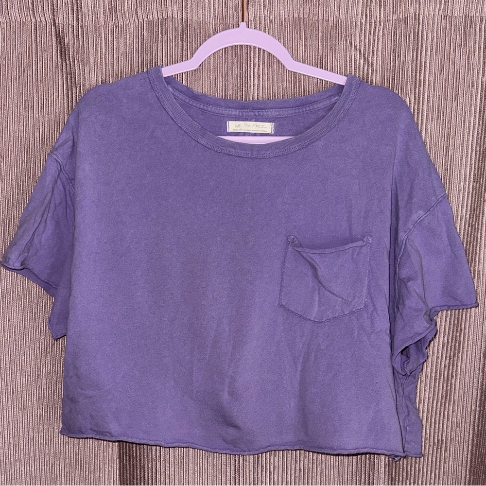 We The Free by Free People Purple Crop Top with Pocket